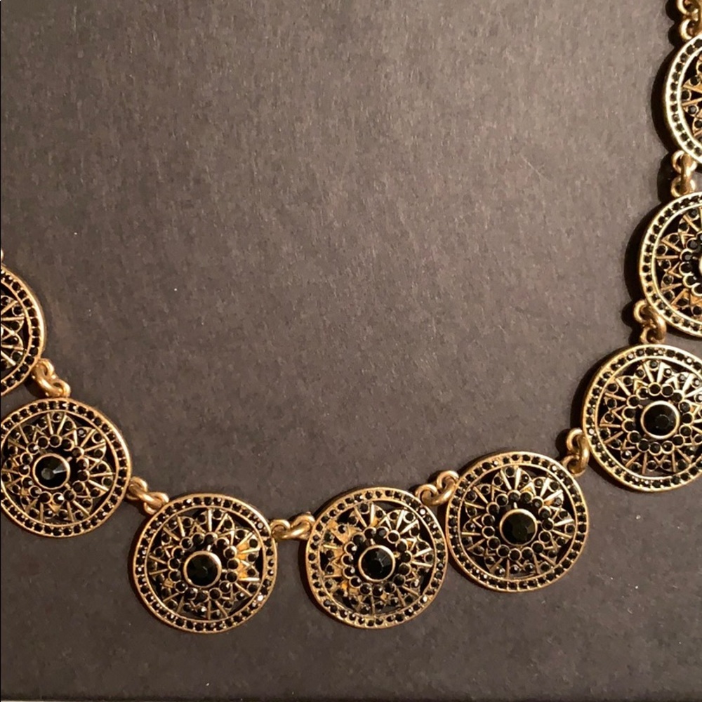 Unique J.Crew Statement Necklace - Black Circles - image 2